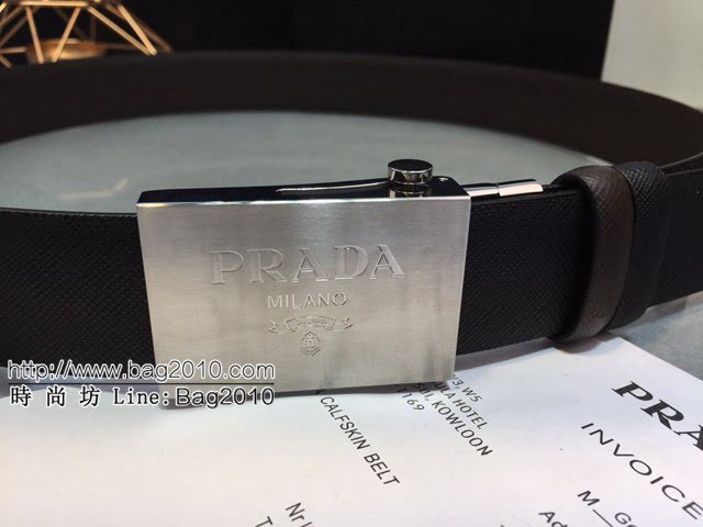 PRADA男士皮帶 普拉達經典Prada標識雙面穿腰帶  jjp2058